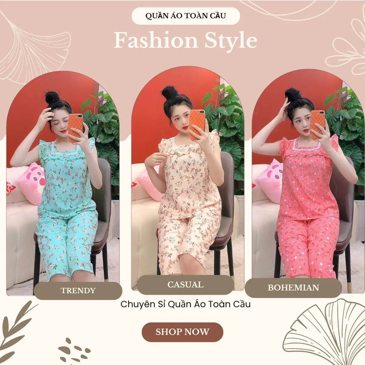 Set Đồ Bộ Lửng Cánh Thiên Set Bộ Quần Lửng Áo Tay Cánh Thiên