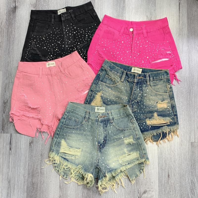 Quần short jean nữ lưng có túi cao lộ túi chất Denim Pants Women [DD ÉP ĐÁ]