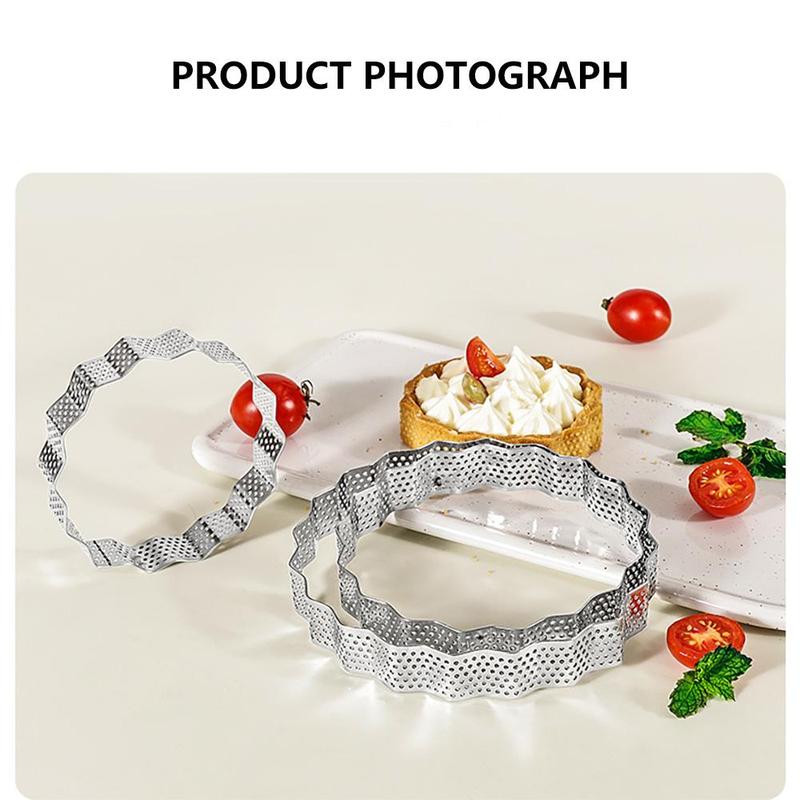 Stainless Steel Cake Ring, 6 Counts/set Round Cake Mold with Hollow Out Edge, Cake Baking Mold, Baking Tool for Home Kitchen 4