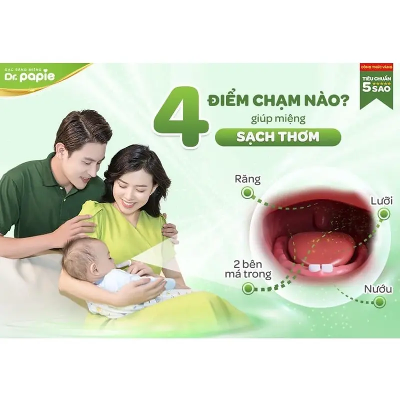 Gạc rơ lưỡi vệ sinh răng miệng Dr Papie cho bé 4