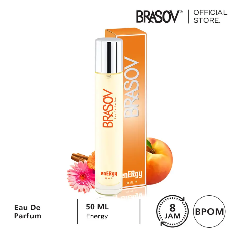 BRASOV Parfum Wanita 50 ML Eau De Parfum HALAL Perfume Spray Cologne Tabung Besar Perempuan EDP Fresh / Lovely / Energy Ori 6