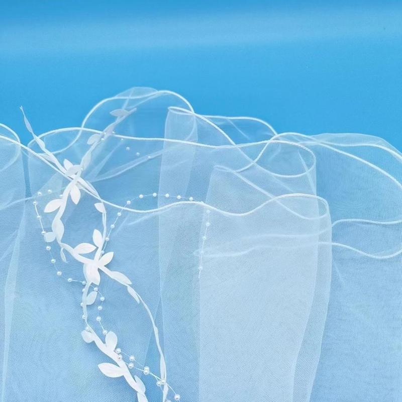 behydes- Hair Decoration Curly Hair Bridal Princess Bow Hair Accessories for Wedding Photography and Performance Bridal Double Layer Head with Hair Comb 4