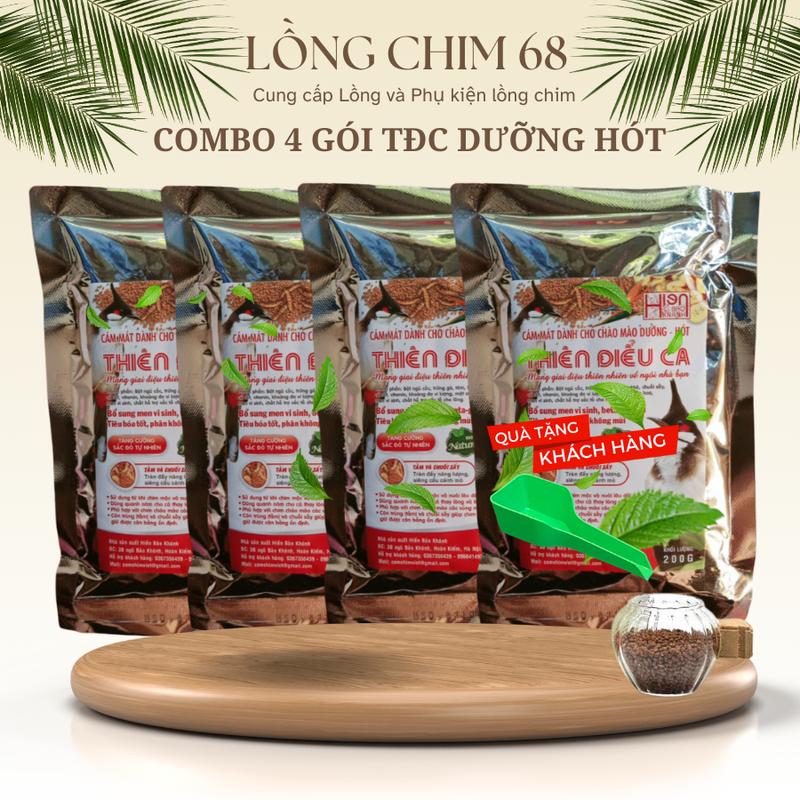 4 Gói cám Thiên Điểu ca - Cám chim chào mào Hiển Bảo Khánh Thức ăn cho chim 200gr - Tặng xúc cám