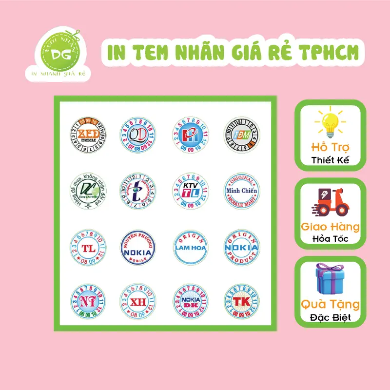 [IN] Ấn Tem Bảo Hành, Vỡ, Bể Decan Kích Thước Khổ A4 Cắt Bế Sẳn 0