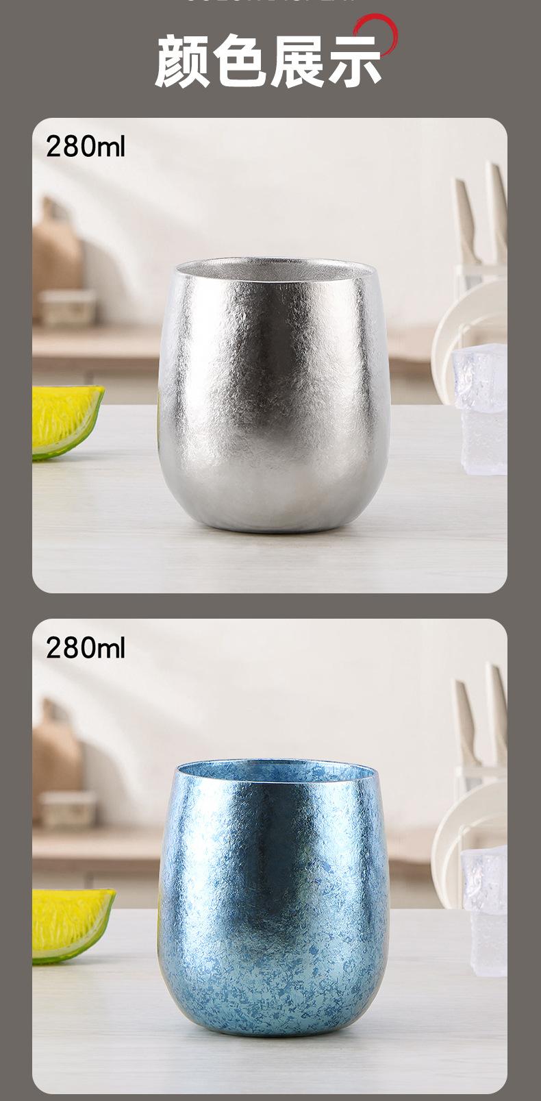Product Introduction of Pure Titanium Water Cup Beer Coffee Milk Tea Cup Titanium Alloy Men and Women Couple Outdoor Thermal Cup Double Layer Camping 10