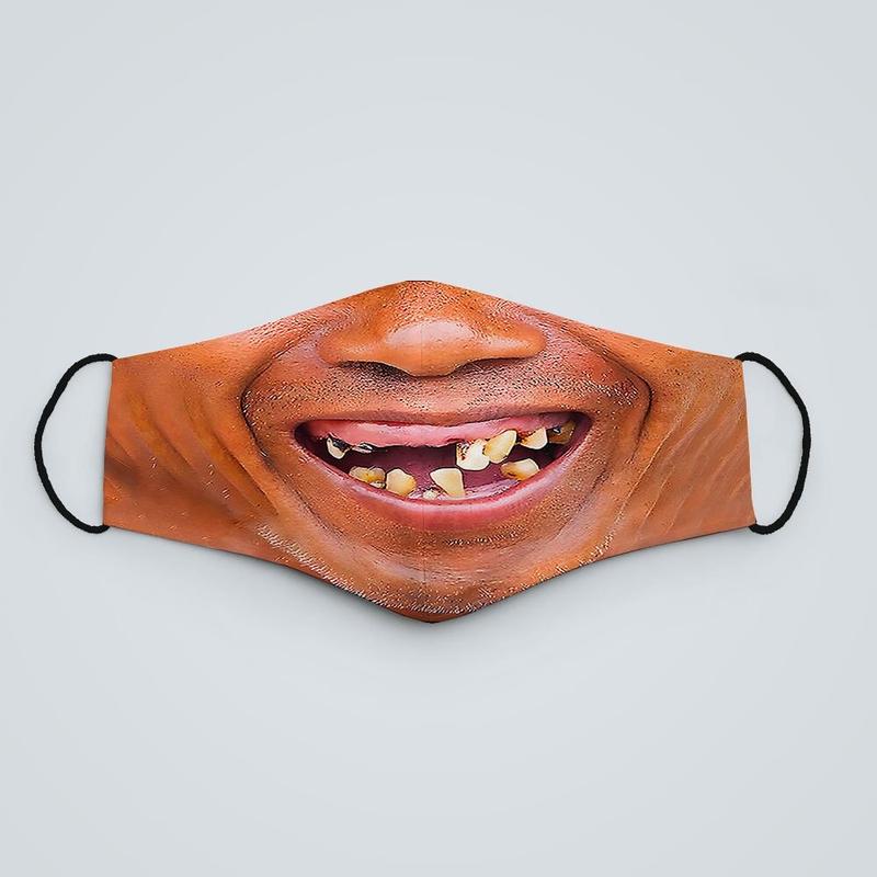 Khẩu trang in hình miệng cười đáng yêu cute