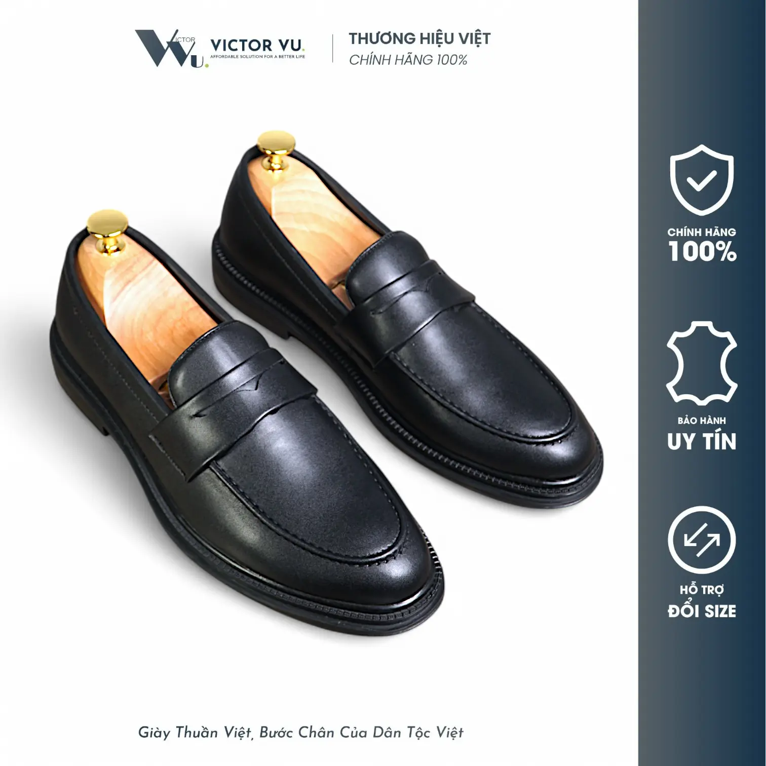 Giày Penny Loafers Classic All-Black Tăng Chiều Cao 5cm Xu Hướng Năm 2024 - Victor Vu