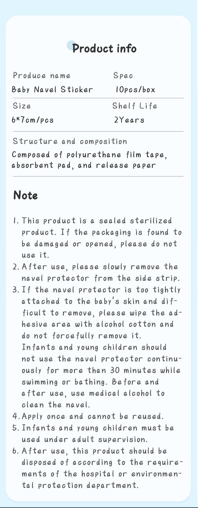 Product Introduction of Baby Navel Sticker for Sterile Dressing - Breathable & Waterproof Umbilica Cord Protection for Newborns Healthcare Aid 15