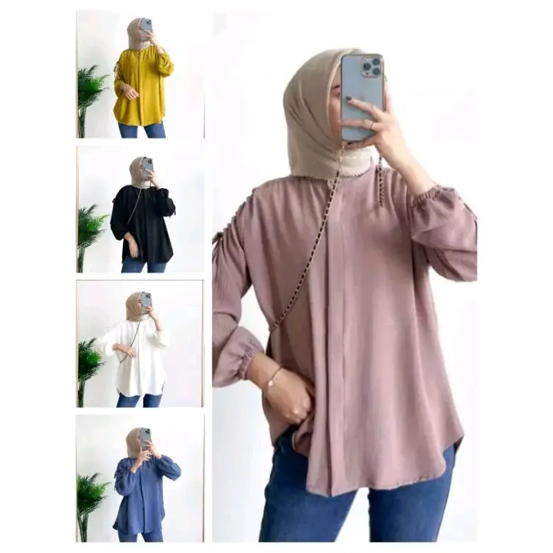 Atasan wanita cringkel terlaris baju blouse terlaris Polos