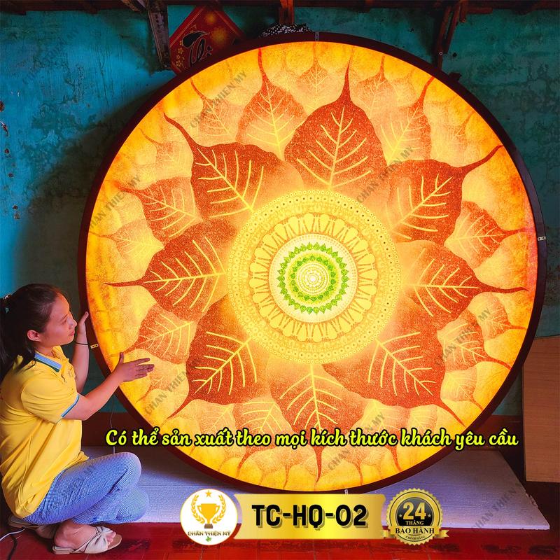 Product Introduction of Đèn Hào Quang Mandala In Tranh Trúc Chỉ CHÂN THIỆN MỸ, Trang Trí Bàn Thờ Phật, Treo Phòng Thờ TC-HQ-66 Decor 5