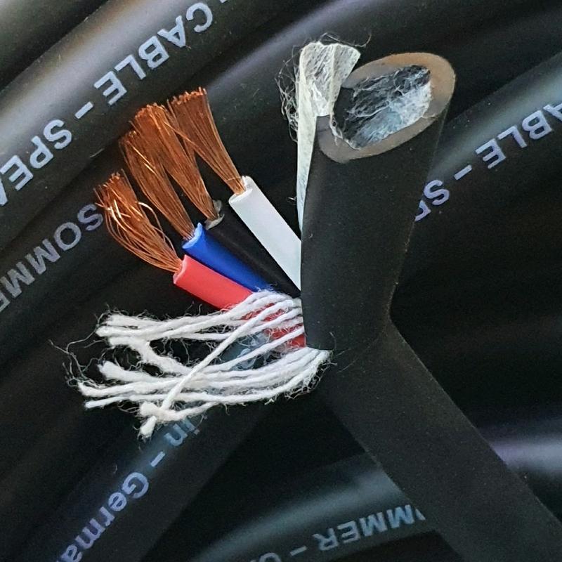 Combo Dây loa 4 lõi Sommer Đức lõi đồng 1.5mm mềm dẻo, không bị xoắn 4