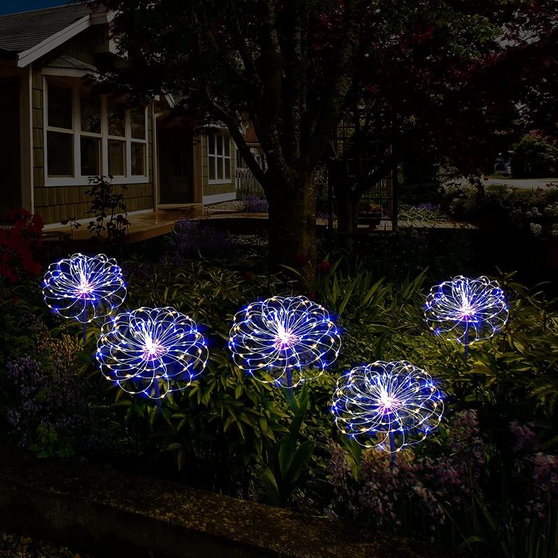 p plus Lampu Bunga Dandelion Tenaga Surya Anti AIR Untuk Dekorasi Taman Outdoor/Lampu LED Tenaga surya bentuk  kembang/ Outdoor Tahan Air Taman Halaman Dekorasi Lampu Lansekap baja plastik solar  saklar 8