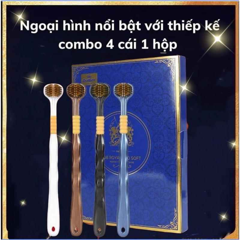 [FULL HỘP] Combo 4 Bàn Chải Đa Năng Chải 3 Chiều, Kiểu Đầu Hình Chữ U, Lông Mềm ，Chất Lượng Cao, Bọc Ba Đầu,Ba Chiều, Th Đánh Răng 0