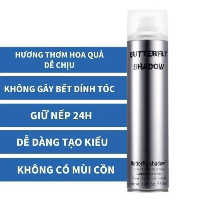 Keo xịt tóc Butterfly Shadow xịt giữ nếp tóc nam nữ cao cấp chính hãng HALOMI loại 1 8