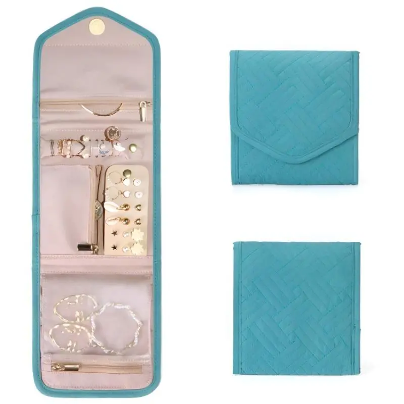 Travel Jewelry Storage Box, 1 Count Multi-functional Jewelry Organizer, Jewelry Storage Bag, Portable Jewelry Organizer for Necklace, Earrings, Bracelet, Ring 8