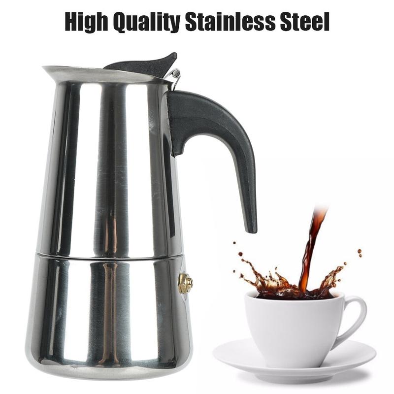 Product Introduction of Periuk Kopi untuk Dapur, Keluli Tahan Karat, Moka Espresso Latte, Penapis Dapur, Pembuat Kopi Moka, Tersedia dalam 2/4 / 6 / 9 Cawan, Periuk Pembuat Kopi Kitchenware 15