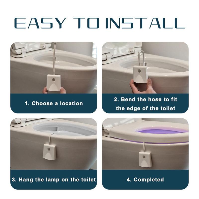 LED Motion Sensor Toilet Light, Toilet Lamp LED Night Light, Toilet Seat Light, Sensor LED Bathroom Night Lights, Indoor Lighting for Bathroom 5