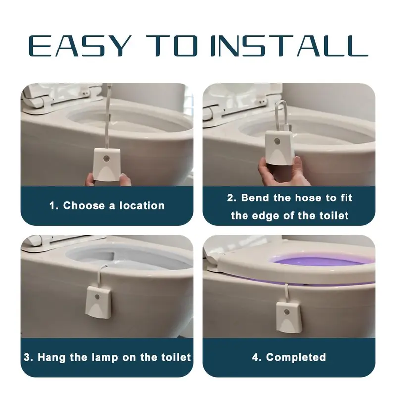 LED Motion Sensor Toilet Light, Toilet Lamp LED Night Light, Toilet Seat Light, Sensor LED Bathroom Night Lights, Indoor Lighting for Bathroom 5