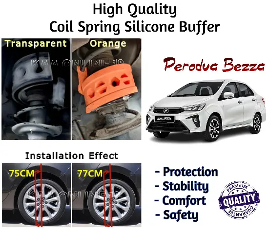 For Perodua Bezza~ 2pcs/set High Quality Silicone Car Spring Buffer ...