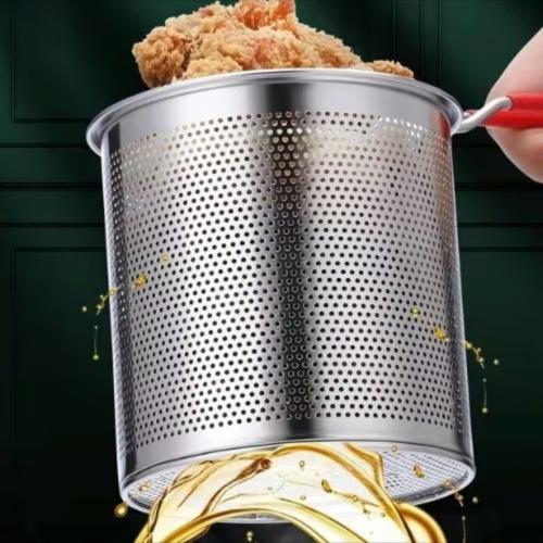 Nồi Chiên Ngập Dầu Bằng Thép Không Gỉ 304, Có Lưới Lọc Tiết Kiệm Dầu Chống Dính 3