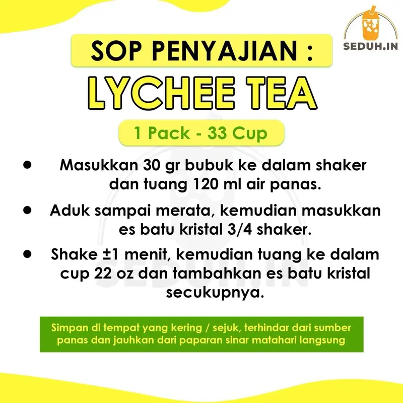 LYCHEE TEA 1KG.BUBUK MINUMAN PREMIUM PREMIX Gula Serbuk Powder Drink Ice 2