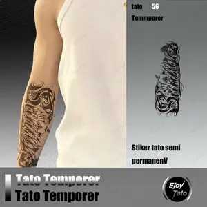 EjoyTato Tato Tulisan Besar,Kombinasi Kalimat Bahasa Inggris,Temporary Tattoo,Anti Air Dan Keringat,Halal,Non-Toksik,Untuk Pria Danwanita