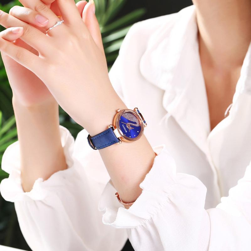 Product Introduction of Swan Watch Women's Factory Direct Supply Suede Matte Leather with Net Red Quartz Watch  Women's Watch 9