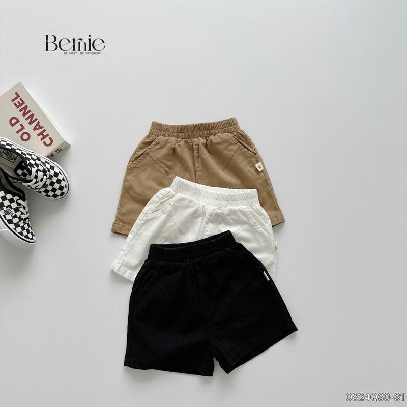  Quần sooc đùi linen kaki mềm bé trai bé gái unisex BERNIE phong cách hàn quốc 7kg đến 30kg 