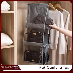 SALE Rak Tas Gantung Jumbo Tempat Penyimpanan Sepatu Anti Debu 6 Sekat Organizer Bag Storage Serbaguna