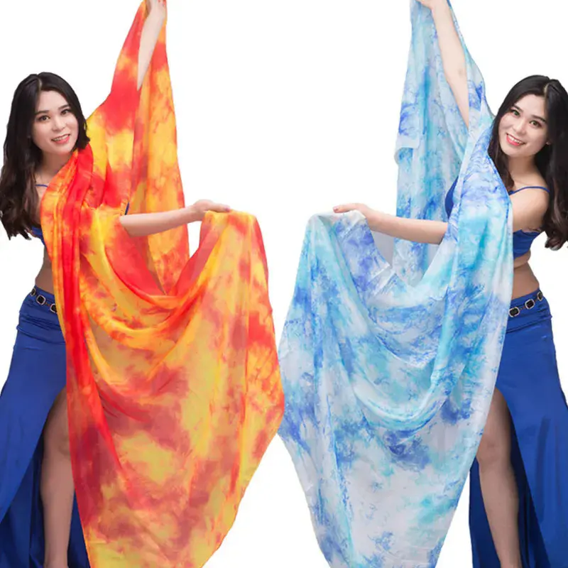 New 100% Veils Light Silk Dance Hand Throw Scarf Shawl Face Cover Silk 200cm 250cm 270cm for Children and Adults Performance Stage 13 Colors