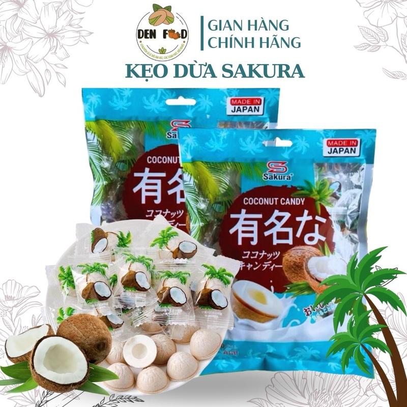 Kẹo Dừa Sakura Loại Giòn Rộp 200g Ăn Vặt Denfood Snack  Candy