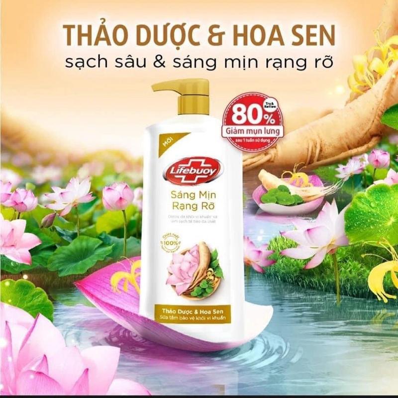 Sữa tắm Lifebuoy Thảo Dược & Hoa Sen 800g - Dưỡng Body Dưỡng Da Body thiên nhiên mới 2