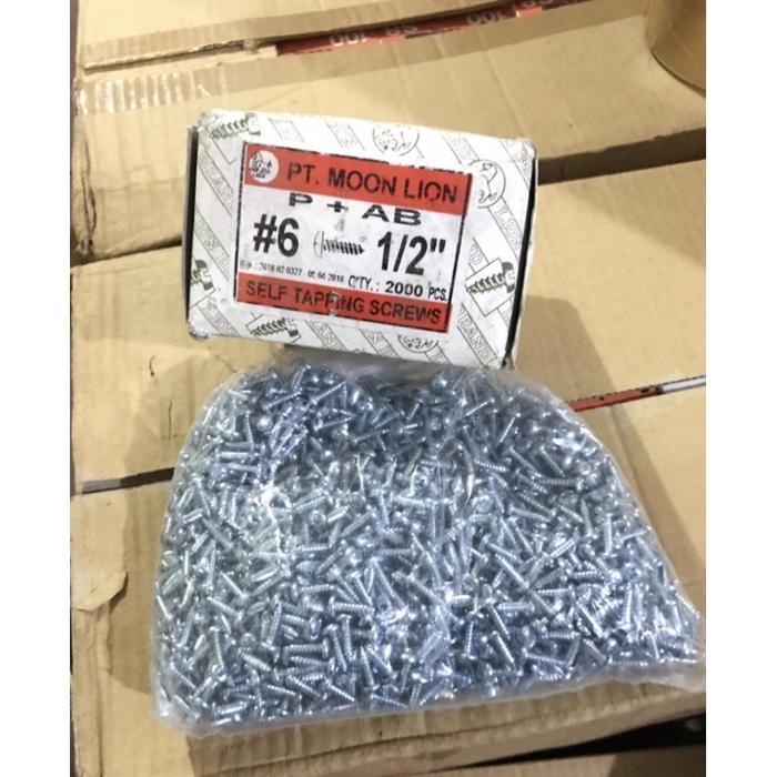 Gambar ( Skrup Muncul 6x1/2 ) 1 Dos Tapping Screw Sekrup MOON LION Moonlion Kepala Bulat 6 x 1/2 inch in PH dari Greto Jaya Kota Surabaya Tokopedia
