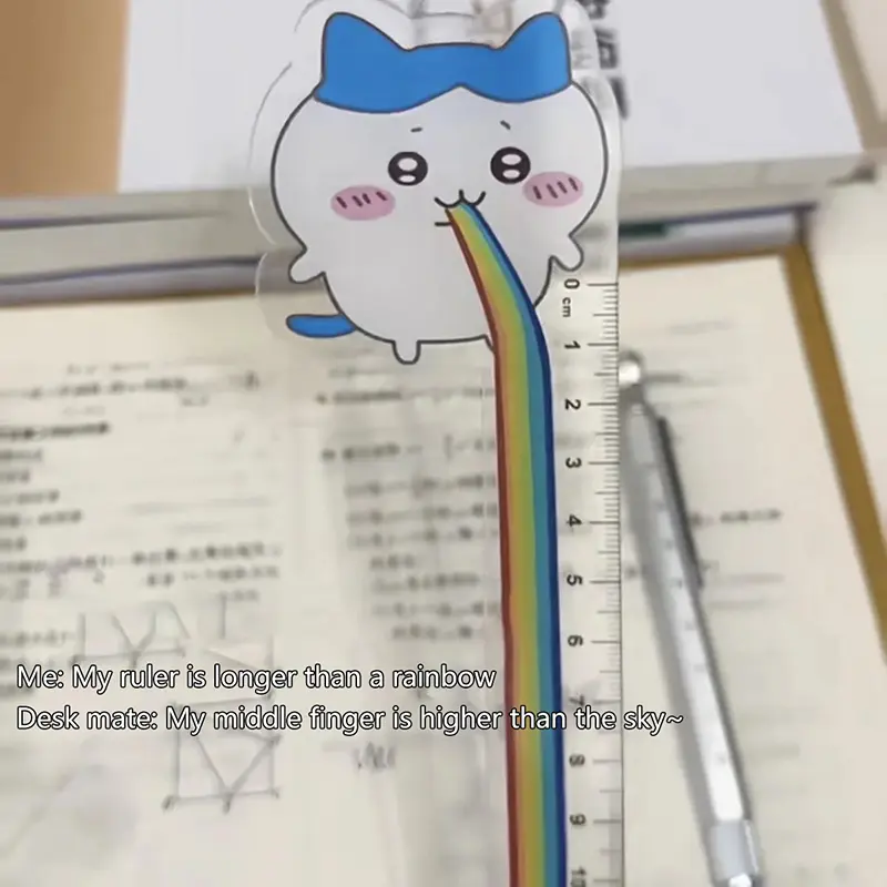Thước Nhập Khẩu Anime, Dễ Thương Và Sáng Tạo, Thước Nhựa Hoạt Hình Vui Nhộn, Thước Kawaii Thời Trang, Thích Hợp Cho Học Sinh, Văn Phòng Phẩm Và Đồ Dùng Văn Phòng 2