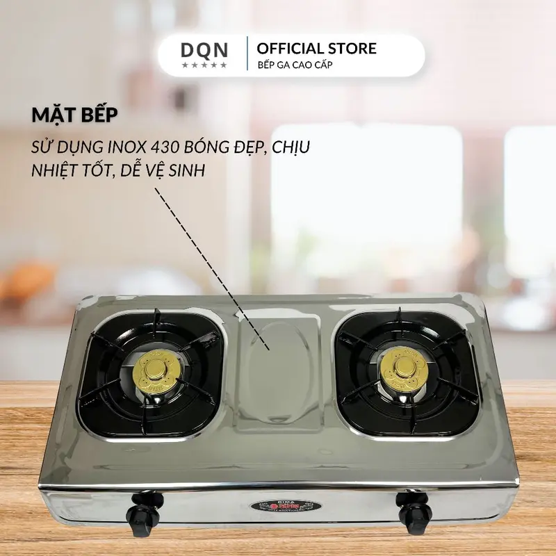 Bếp ga đôi FAPEZ inox 430 siêu bền, tiết kiệm ga, Kính Cường Lực Cao Cấp -Bảo hành 12 tháng 3