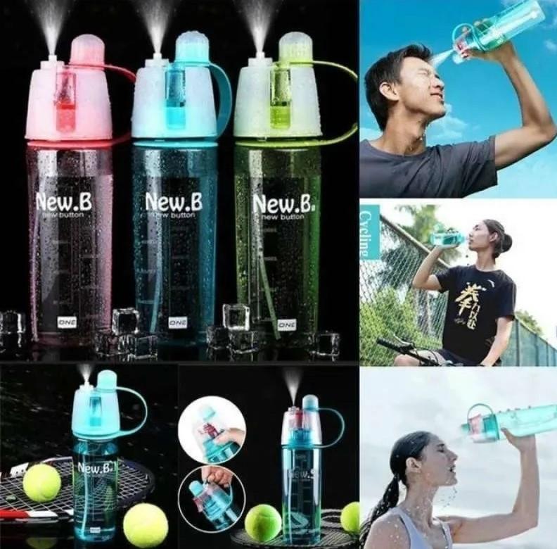 Botol Minum Spray - Botol Minum New B Sport Spray Water Bottle 600 ML Botol Semprot - zansen 2