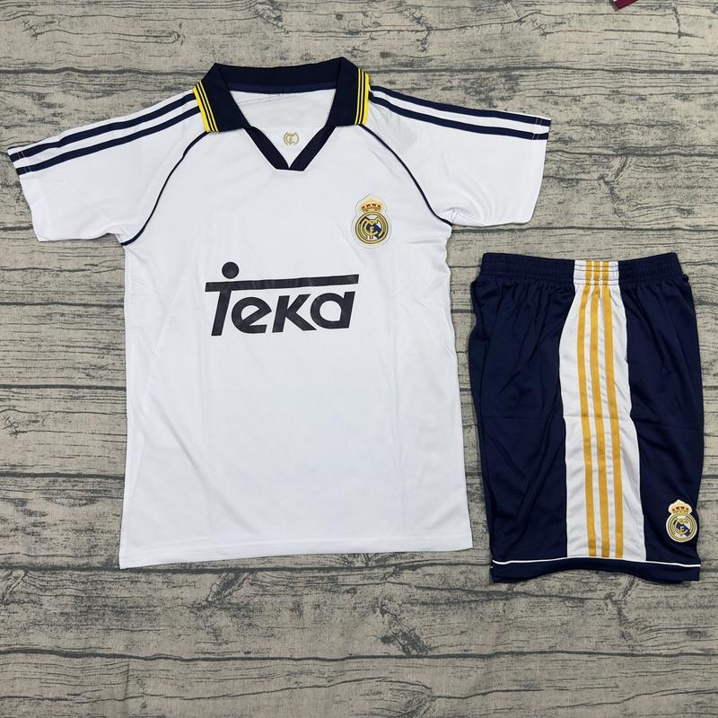 QUẦN ÁO BÓNG ĐÁ CÂU LẠC BỘ HOÀNG GIA MADRID - BẢN RETRO 1998 - VẢI GAI THÁI CAO CẤP aoretro real madrid