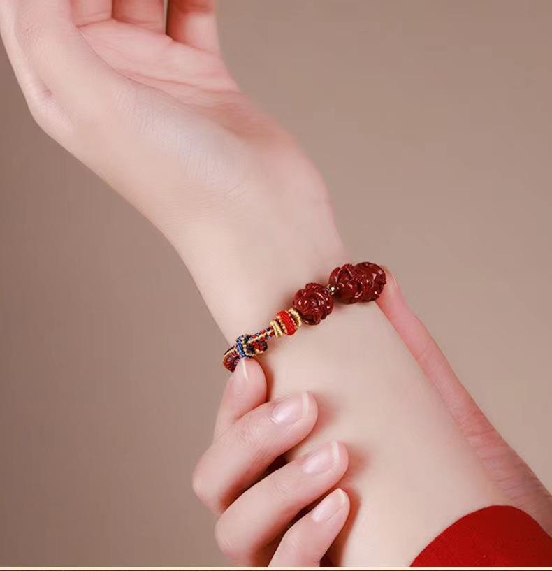 Product Introduction of 2025 Tai Sui Transformation Snake Year Mold Removal Bracelet Cinnabar Three-in-Six Bracelet Natal Year Female and Male Amulet Dragon Pig tongue  bars magnetic  nose  strips 1