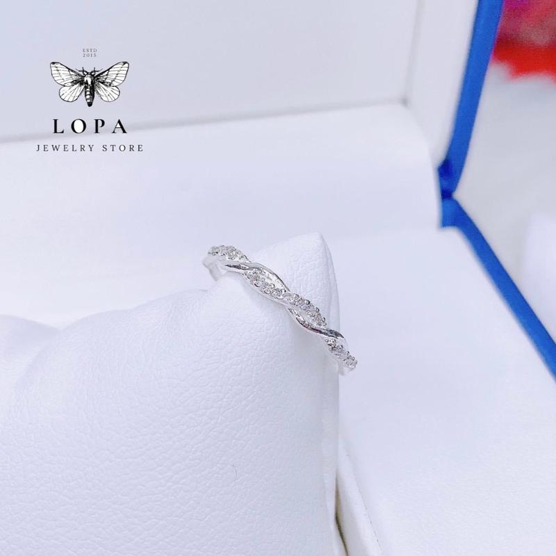 Nhẫn bạc ta LoPa dáng nhẫn xoăn nhẹ nhàng nhỏ nhắn xinh xắn
