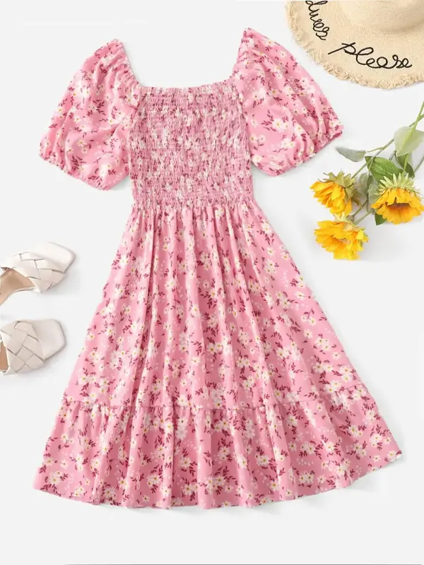 Women's Ditsy Floral Print Dress, Casual Boho Fashion Dress for Daily Holiday Vacation Wear, Bohemian Ladies Dress for Summer, Womenswear, Sundress 4