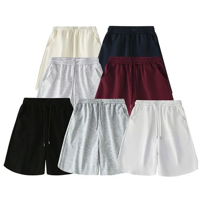 Quần short thể thao unisex form basic cạp chun chất liệu cotton mềm mịn 5