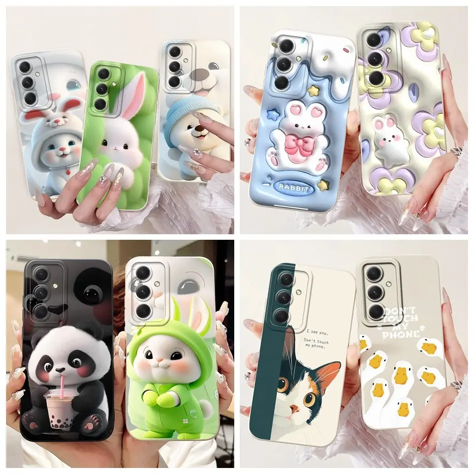 For Samsung Galaxy A35 A55 5G Case SM-A356B SM-A556B Shockproof Cover Cute Rabbit Soft Casing For Samsung A35 A55 2024 Bumper