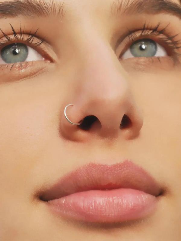 Elegant Rhinestone Decorated Nose Studs, 18pcs Stainless Steel Nose Rings, Nose Piercing Jewelry for Women and Men, Body Jewelry for Summer Party 3