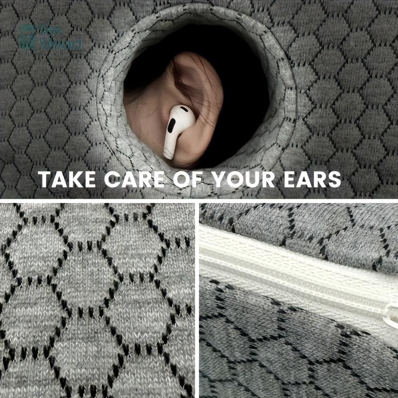 Product Introduction of Classic Ear Piercing Pillow for Side Sleepers,  Polyester 100% Cover, Machine Washable, Space-Themed, Multipurpose Ear Guard Cushion with Ear Hole, Quilted Woven Craftsmanship, Fabric Weight 7