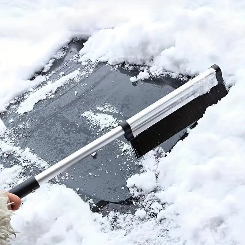 Universal Off-road Car Snow Tire Anti-skid Chain & Retractable Snow Shovel Set, Durable Rolled Belt & Car Windshields Snow Brush Set for Winter 6