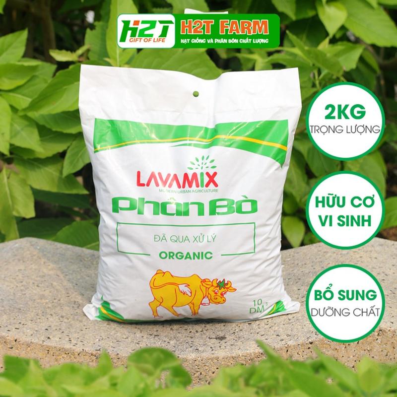Phân Bò Hữu Cơ Lavamix (túi 3dm) - đã qua xử lý, bổ sung đạm, bón lót cho rau củ quả, hoa kiểng