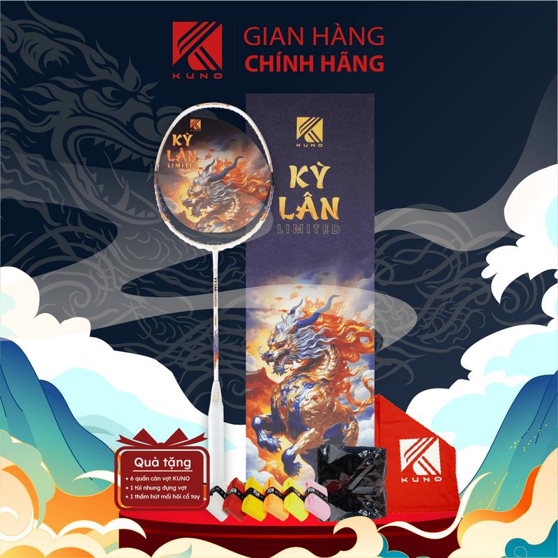 Vợt Cầu Lông KUNO Kỳ Lân Limited, Trọng Lượng 4U, Tặng Kèm 6 Quấn Cán, 1 Túi Nhung, 1 Thấm Hút Mồ Hôi Tay
