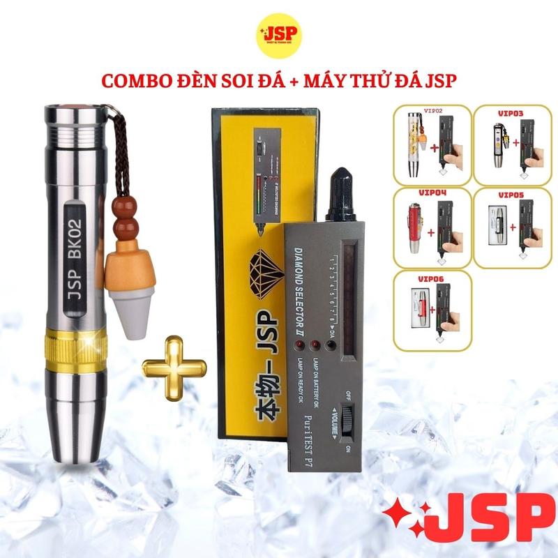 Combo bút thử đá quý và đèn soi đá quý ánh sáng mạnh combo dụng cụ bút thử kim cương đèn pin soi đá quý JSP