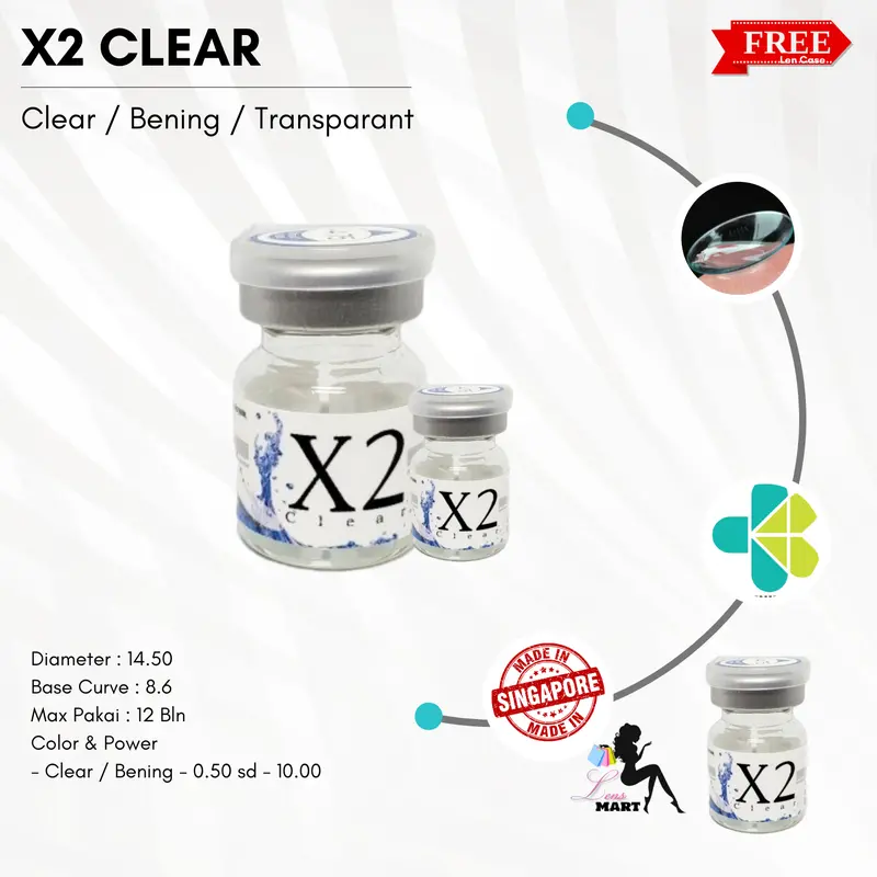 SOFTLENS X2 CLEAR 12 BULAN | MINUS -0.50 sd -10.00 (HARGA PERBOTOL / PACK / 1 LENSA) 4