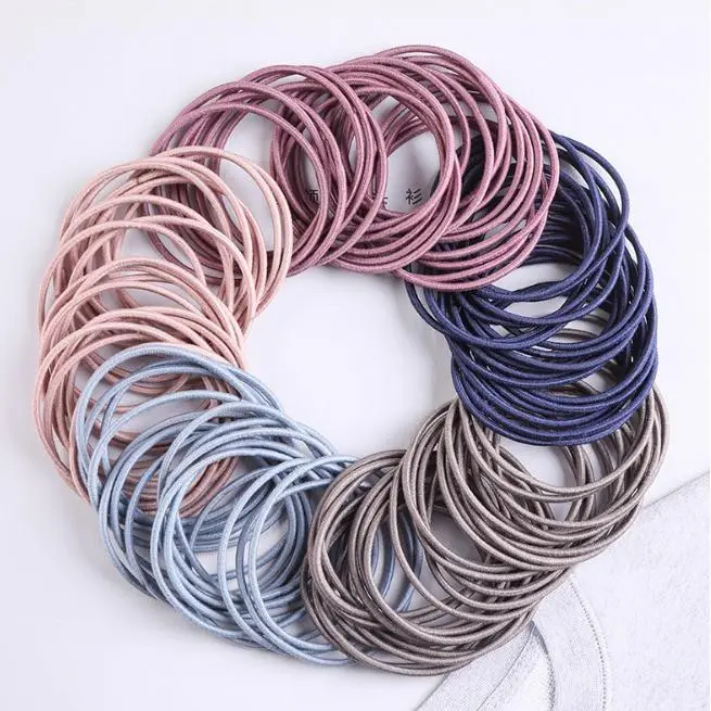BISA COD F705 Ikat Rambut Karet Polos Elastis / Karet Gelang / Kuciran Rambut Wanita 100 Scrunchies 0